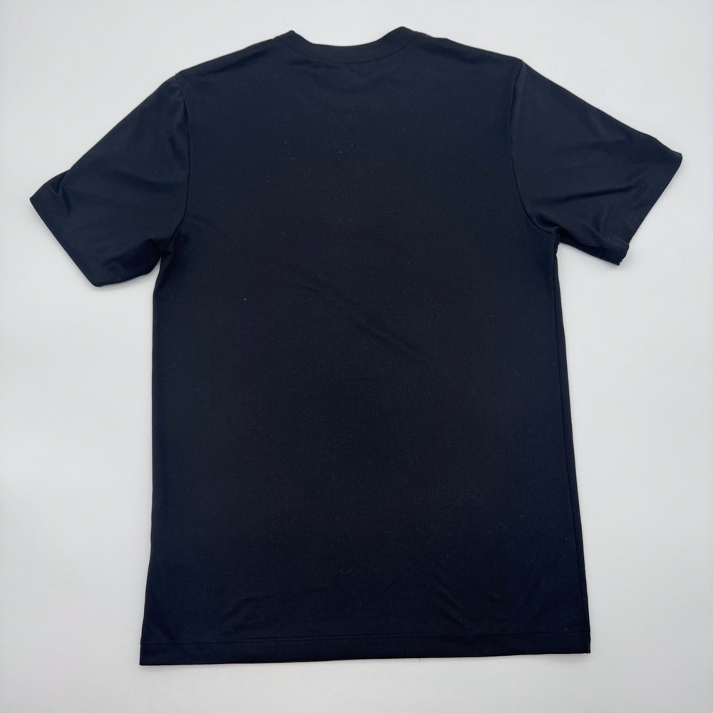 Nike Mens Dri-FIT Short Sleeve Performance T-Shirt Black Small Swoosh Logo - Picture 3 of 6